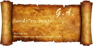 Gerócs Anett névjegykártya